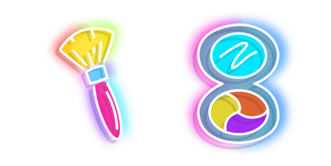 Neon Makeup Brush and Mirrorcustom cursor pack