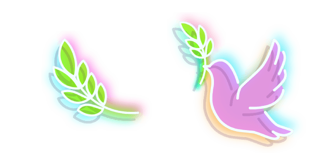 Neon Pigeon and Leafcustom cursor pack