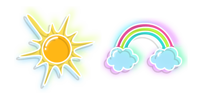 Neon Sun and Rainbowcustom cursor pack