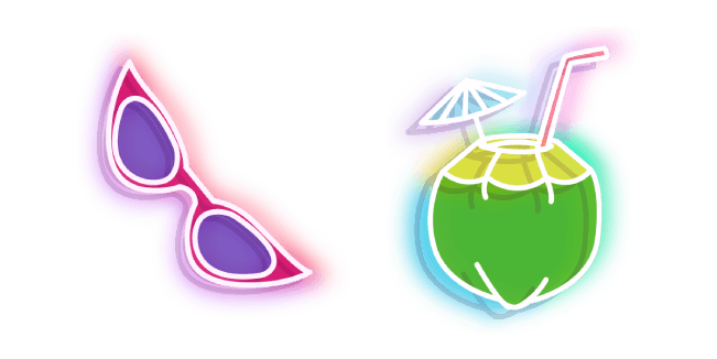 Neon Sunglasses and Coconut Drinkcustom cursor pack