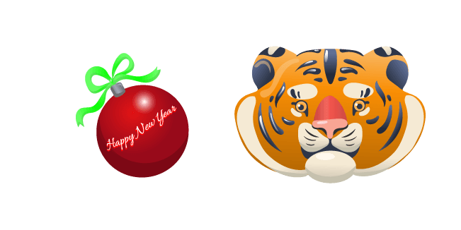 New Year Tiger and Toycustom cursor pack