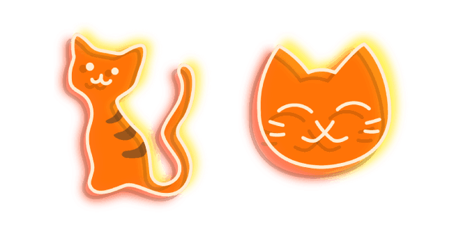 Orange Cat Neoncustom cursor pack