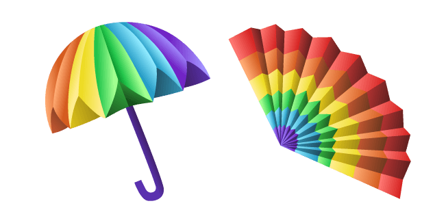 Origami Colorful Umbrella and Rainbow Fancustom cursor pack