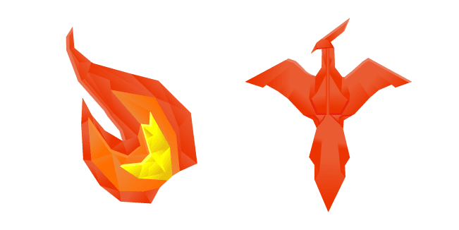 Origami Fire and Firebirdcustom cursor pack