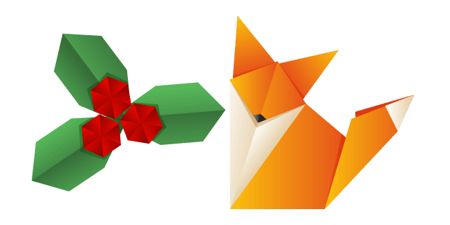 Origami Fox and Berrycustom cursor pack