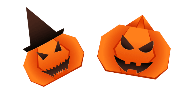 Origami Halloween Pumpkincustom cursor pack