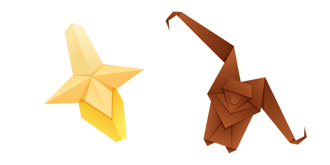 Origami Monkey and Bananacustom cursor pack