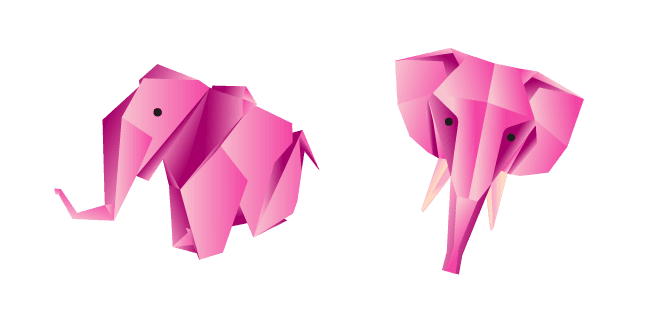 Origami Pink Elephantcustom cursor pack