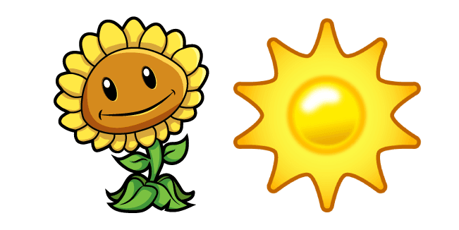 Plants vs. Zombies Sunflower and Suncustom cursor pack