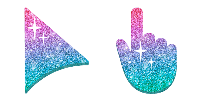 Purple and Teal Glittercustom cursor pack