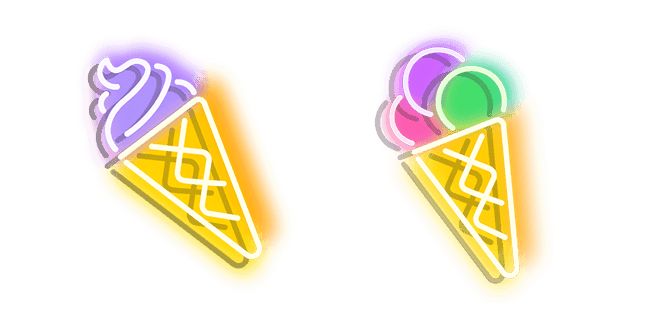 Purplish Yellow and Colourful Ice Cream Neoncustom cursor pack