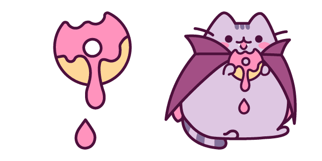 Pusheen Vampurr with Donutcustom cursor pack