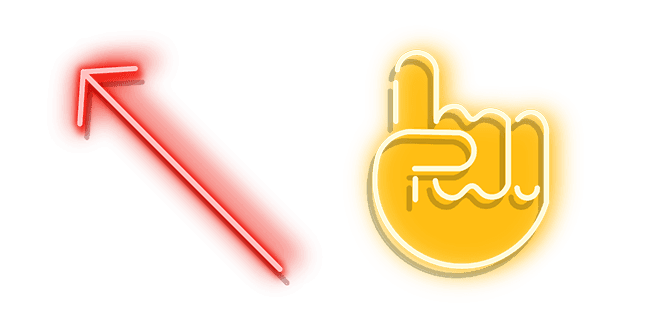 Red Arrow and Yellow Pointer Hand Neoncustom cursor pack