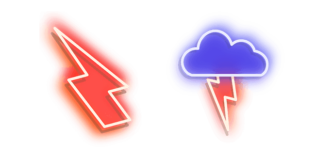 Red Lightning and Blue Storm Neoncustom cursor pack