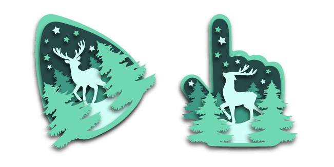 Reindeer in Forest Paper Cutcustom cursor pack