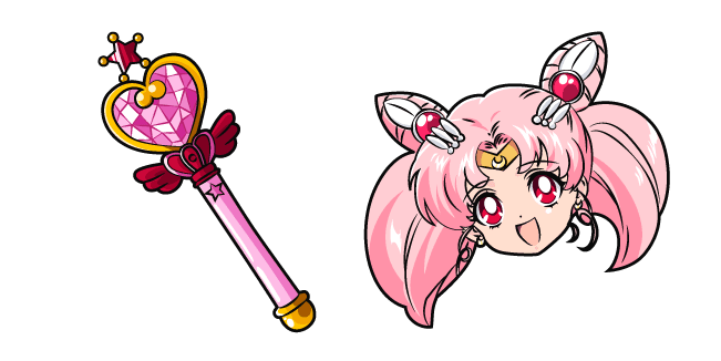 Sailor Moon Sailor Chibi Moon and Pink Moon Rodcustom cursor pack