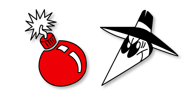 Spy vs. Spy Black Spy and Bombcustom cursor pack