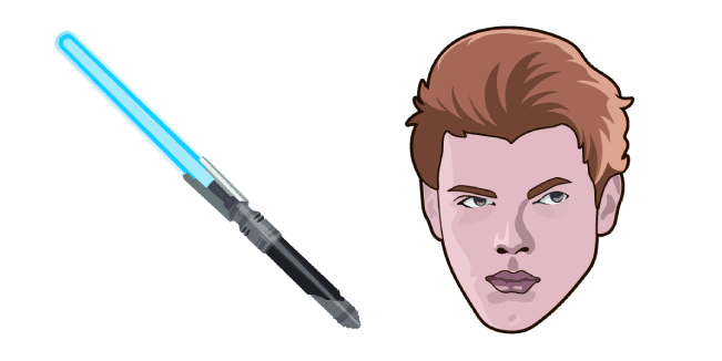 Star Wars Jedi Fallen Order Cal Kestis and Blue Lightsabercustom cursor pack