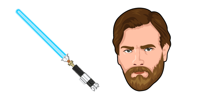 Star Wars Obi-Wan Kenobi and Blue Lightsabercustom cursor pack