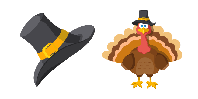 Thanksgiving Day Pilgrim Hat and Turkeycustom cursor pack