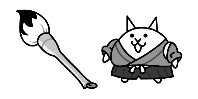 The Battle Cats Calligraphy Cat and Brushcustom cursor pack