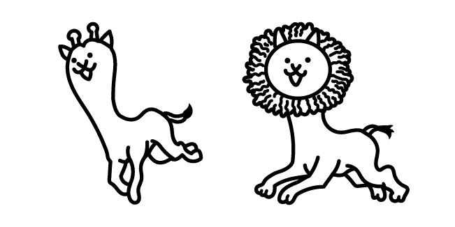 The Battle Cats Giraffe Cat and Lion Catcustom cursor pack