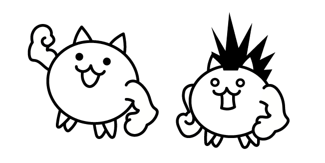 The Battle Cats Li'l Macho and Li'l Mohawk Catcustom cursor pack