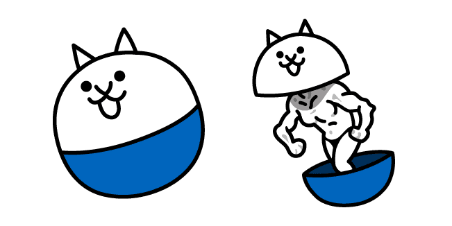 The Battle Cats Squish Ball Cat and Muscleman Catcustom cursor pack