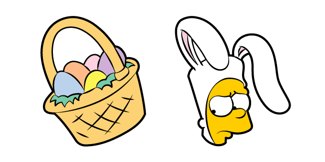 The Simpsons Easter Bunny Bart and Basket of Easter Eggscustom cursor pack