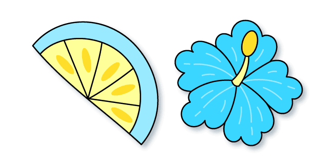 VSCO Girl Blue Flower and Slice of Lemoncustom cursor pack