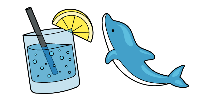 VSCO Girl Dolphin and Lemon Sodacustom cursor pack