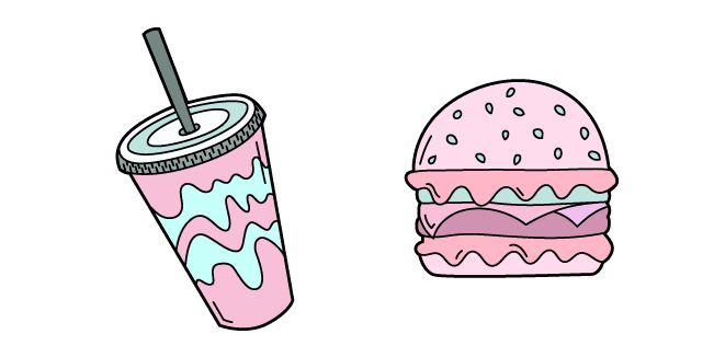 VSCO Girl Drink and Burgercustom cursor pack