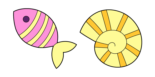 VSCO Girl Fish and Shellcustom cursor pack