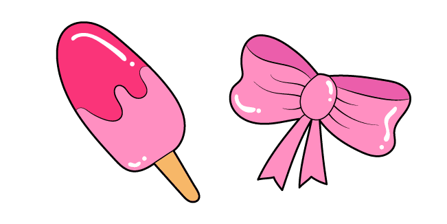 VSCO Girl Fruit Ice Cream and Bow custom cursor pack