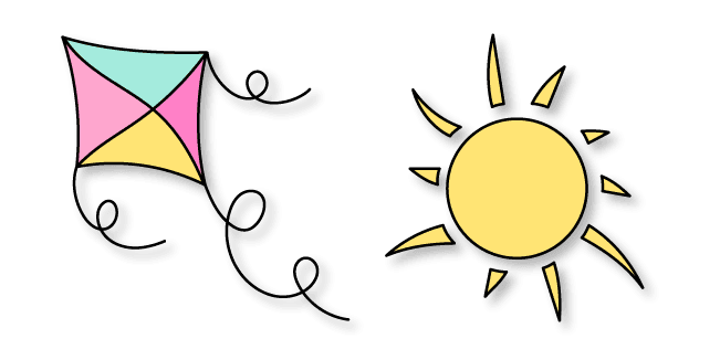 VSCO Girl Kite and Suncustom cursor pack