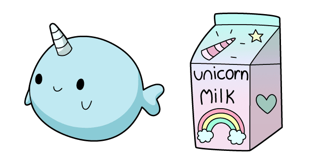 VSCO Girl Narwhal and Unicorn Milkcustom cursor pack