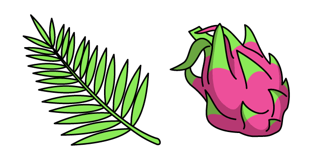 VSCO Girl Palm Leaf and Dragon Fruitcustom cursor pack