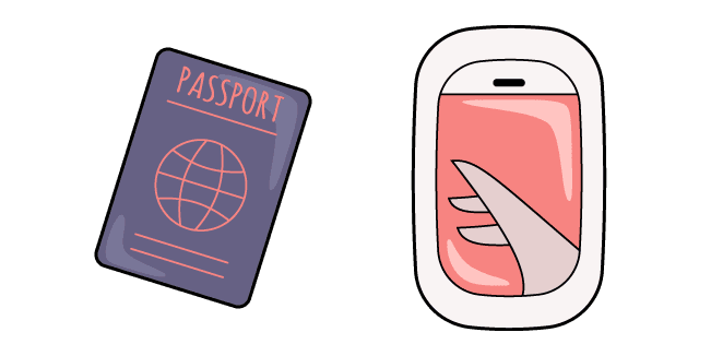 VSCO Girl Passport and Airplane Windowcustom cursor pack