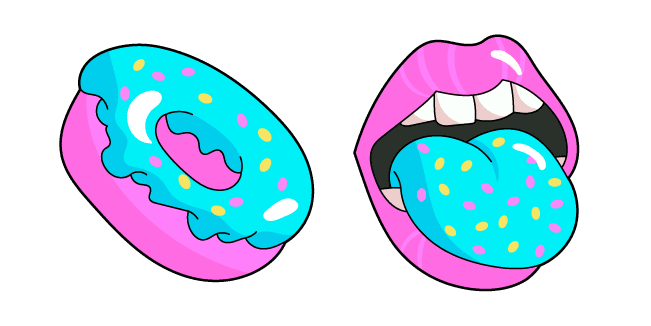 VSCO Girl Pink Donut and Blue Tonguecustom cursor pack