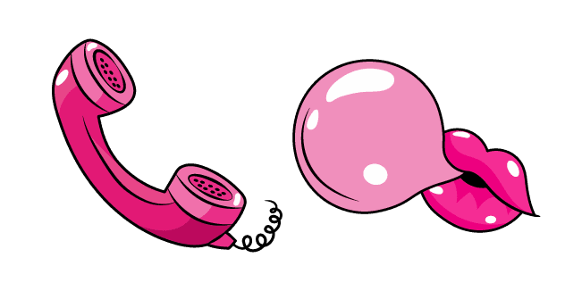 VSCO Girl Pink Handset and Bubble Gumcustom cursor pack