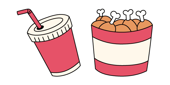 VSCO Girl Red Chicken Bucket and Drinkcustom cursor pack