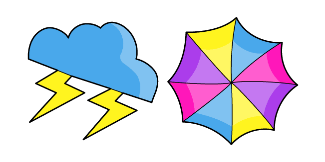 VSCO Girl Thundercloud and Colored Umbrellacustom cursor pack