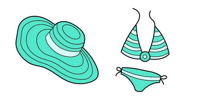 VSCO Girl Turquoise Hat and Swimsuitcustom cursor pack