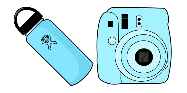 VSCO Girl Water Bottle and Film Cameracustom cursor pack