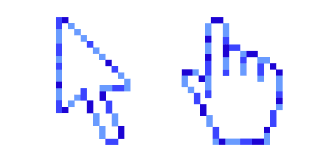 White-Blue Mix Pixelcustom cursor pack