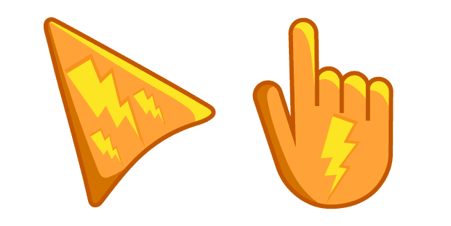 Yellow Lightnings on Orange Backgroundcustom cursor pack