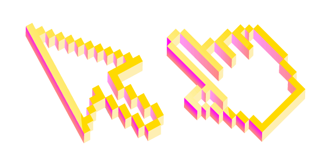 3D Yellow Pixelcustom cursor pack