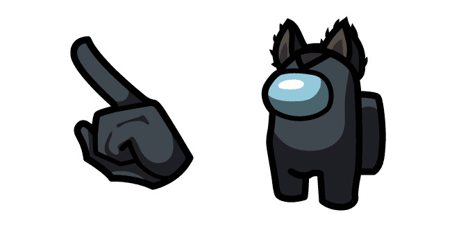 Among Us Black Character in Wolf Earscustom cursor pack