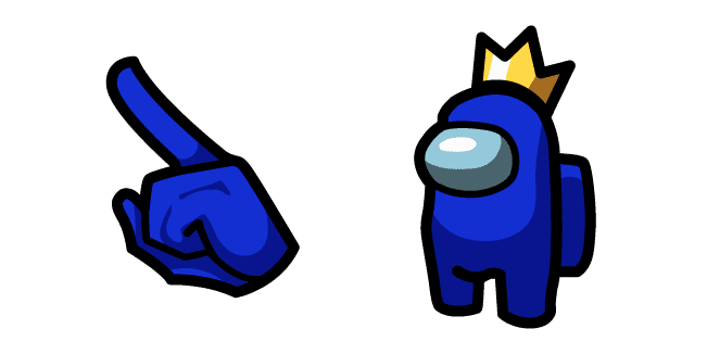 Among Us Blue Character in Crowncustom cursor pack