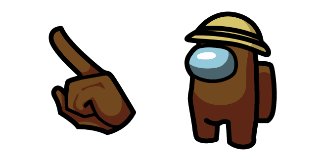 Among Us Brown Character in a Straw Hatcustom cursor pack